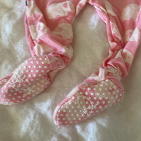 Kickee Pants pink elephant one piece 0-3 months - Picture 8 of 11